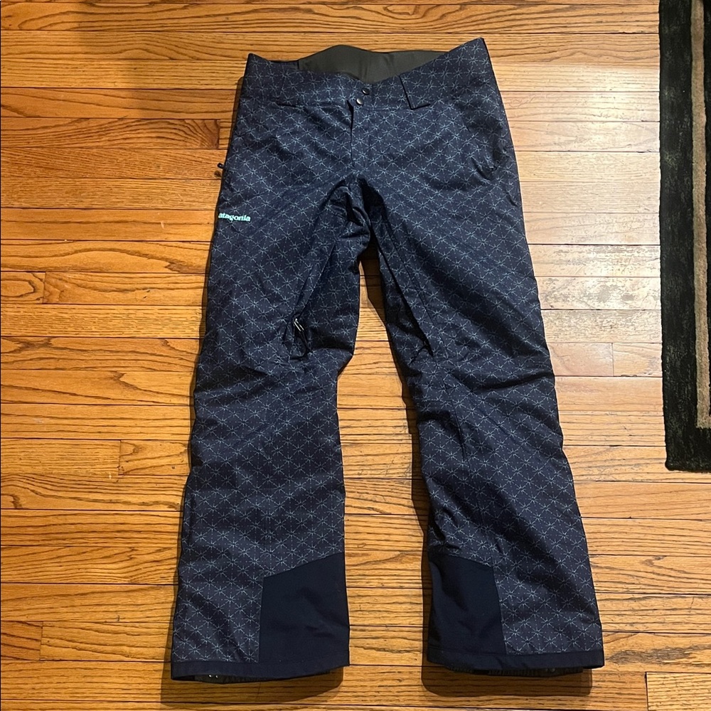 Patagonia Dark Blue Patterned Snow Pants